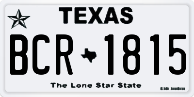 TX license plate BCR1815