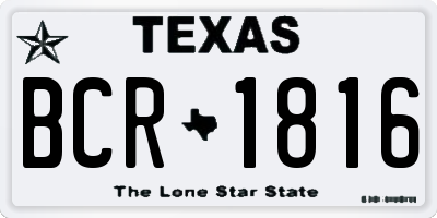 TX license plate BCR1816