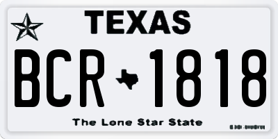 TX license plate BCR1818