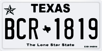 TX license plate BCR1819
