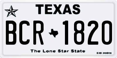 TX license plate BCR1820