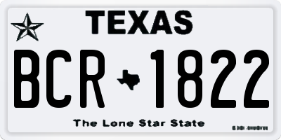 TX license plate BCR1822