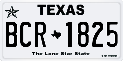 TX license plate BCR1825