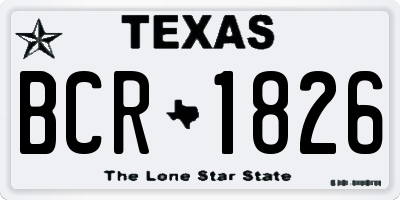 TX license plate BCR1826