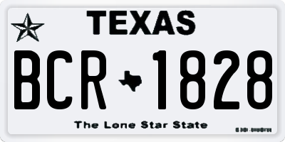 TX license plate BCR1828