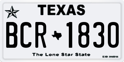 TX license plate BCR1830