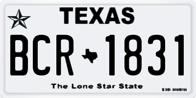TX license plate BCR1831
