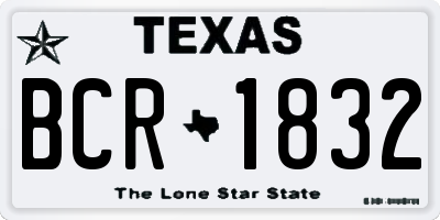 TX license plate BCR1832