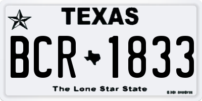 TX license plate BCR1833