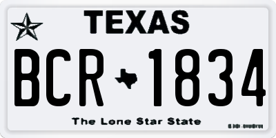 TX license plate BCR1834