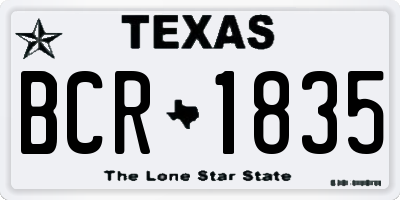 TX license plate BCR1835