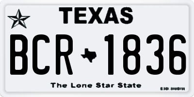 TX license plate BCR1836