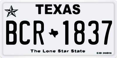 TX license plate BCR1837