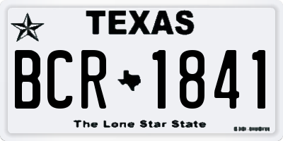TX license plate BCR1841
