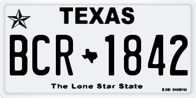 TX license plate BCR1842