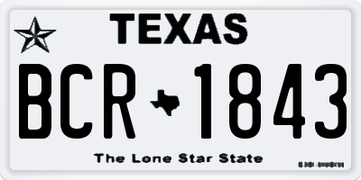 TX license plate BCR1843