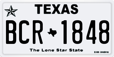 TX license plate BCR1848