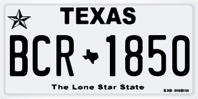 TX license plate BCR1850