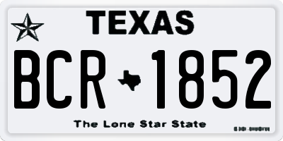 TX license plate BCR1852