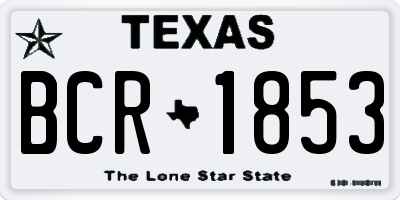 TX license plate BCR1853