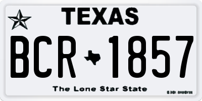 TX license plate BCR1857