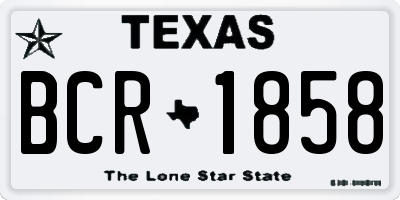 TX license plate BCR1858