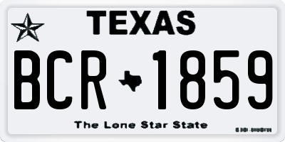 TX license plate BCR1859