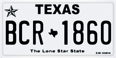 TX license plate BCR1860