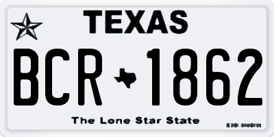 TX license plate BCR1862