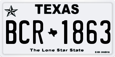 TX license plate BCR1863