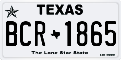 TX license plate BCR1865