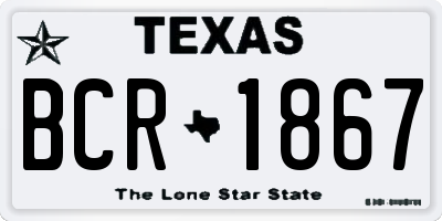 TX license plate BCR1867