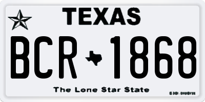 TX license plate BCR1868
