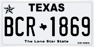 TX license plate BCR1869