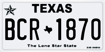 TX license plate BCR1870