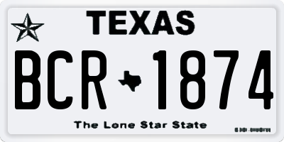 TX license plate BCR1874