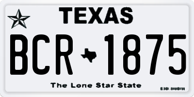 TX license plate BCR1875