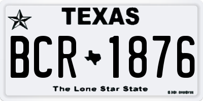 TX license plate BCR1876