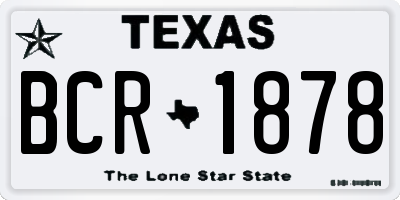 TX license plate BCR1878