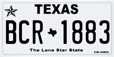 TX license plate BCR1883