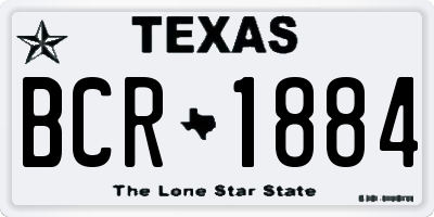 TX license plate BCR1884