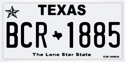 TX license plate BCR1885