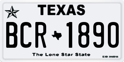 TX license plate BCR1890