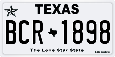 TX license plate BCR1898