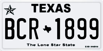 TX license plate BCR1899