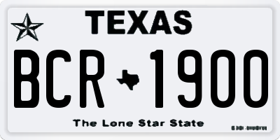 TX license plate BCR1900