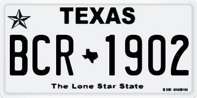 TX license plate BCR1902
