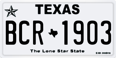 TX license plate BCR1903
