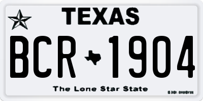 TX license plate BCR1904