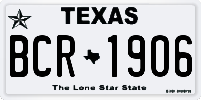 TX license plate BCR1906